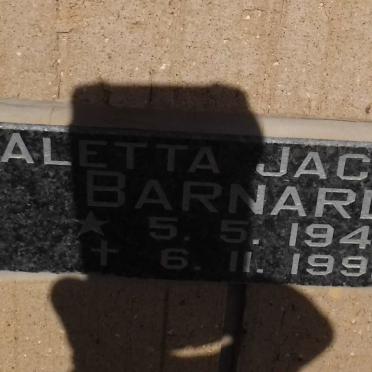 BARNARD Aletta Jacoba 1942-1991