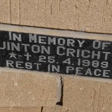 CRICHTON Quinton 1989-1989