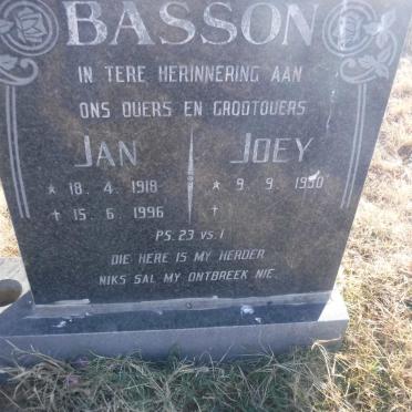 BASSON Jan 1918-1996 &amp; Joey 1930-
