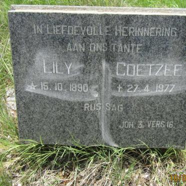 COETZEE Lily 1890-1977