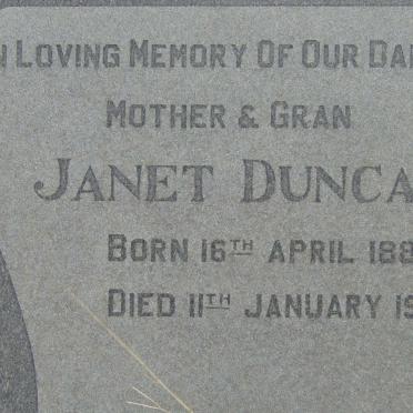 DUNCAN Janet 1881-1972