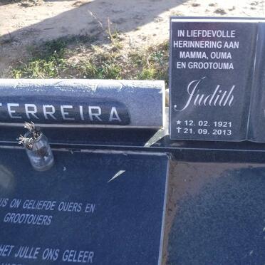 FERREIRA Gert 1929-2001 &amp; Judith 1921-2013
