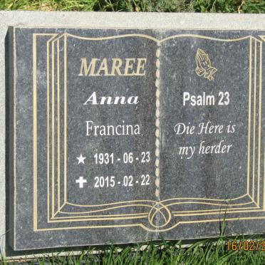 MAREE Anna Francina 1931-2015
