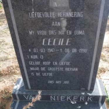 NIEKERK Cecile, van 1947-1998