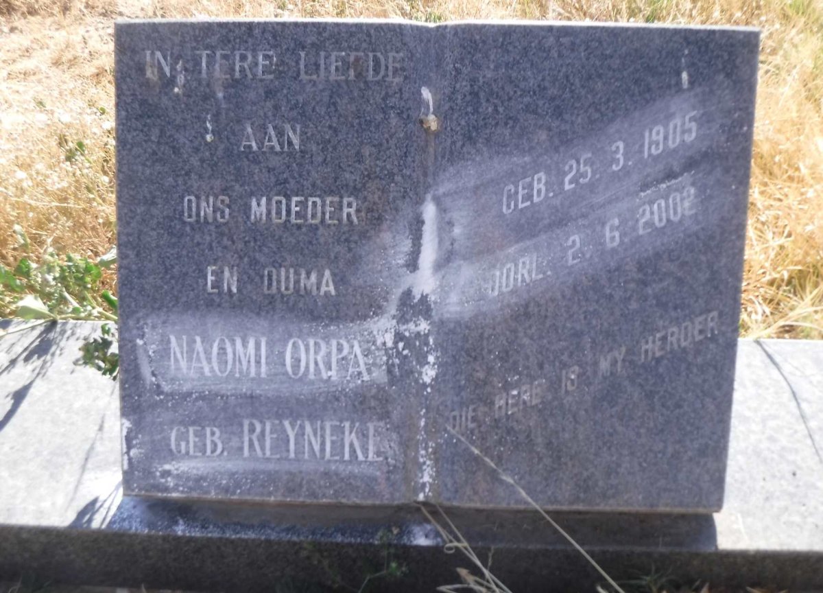 NAUDE Hendrik Johannes Reyneke 1902-1986 & Naomi Orpa REYNEKE 1905-2002