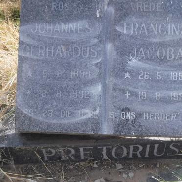 PRETORIUS Johannes Gerhardus 1899-1992 &amp; Francina Jacoba 1897-1991