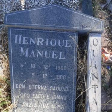 QUINTAS Henrique Manuel 1966-1988