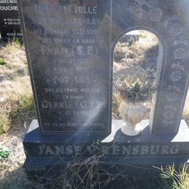 RENSBURG S.P., Janse van 1935-2000 &amp; G.J.P.  1937-
