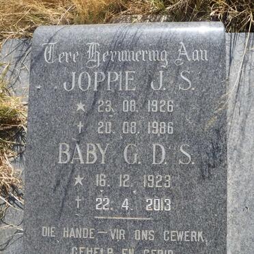 SCHOEMAN J.S. 1926-1986 &amp; G.D.S. 1923-2013