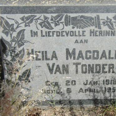 TONDER Heila Magdalena, van 1918-1957