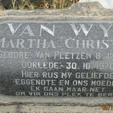 WYK Martha Christina, van nee van PLETZEN 1920-1970