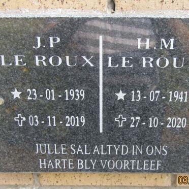 ROUX J.P., le 1939-2019 & H.M. 1941-2020