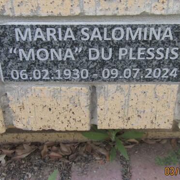 PLESSIS Maria Salomina, du 1930-2024