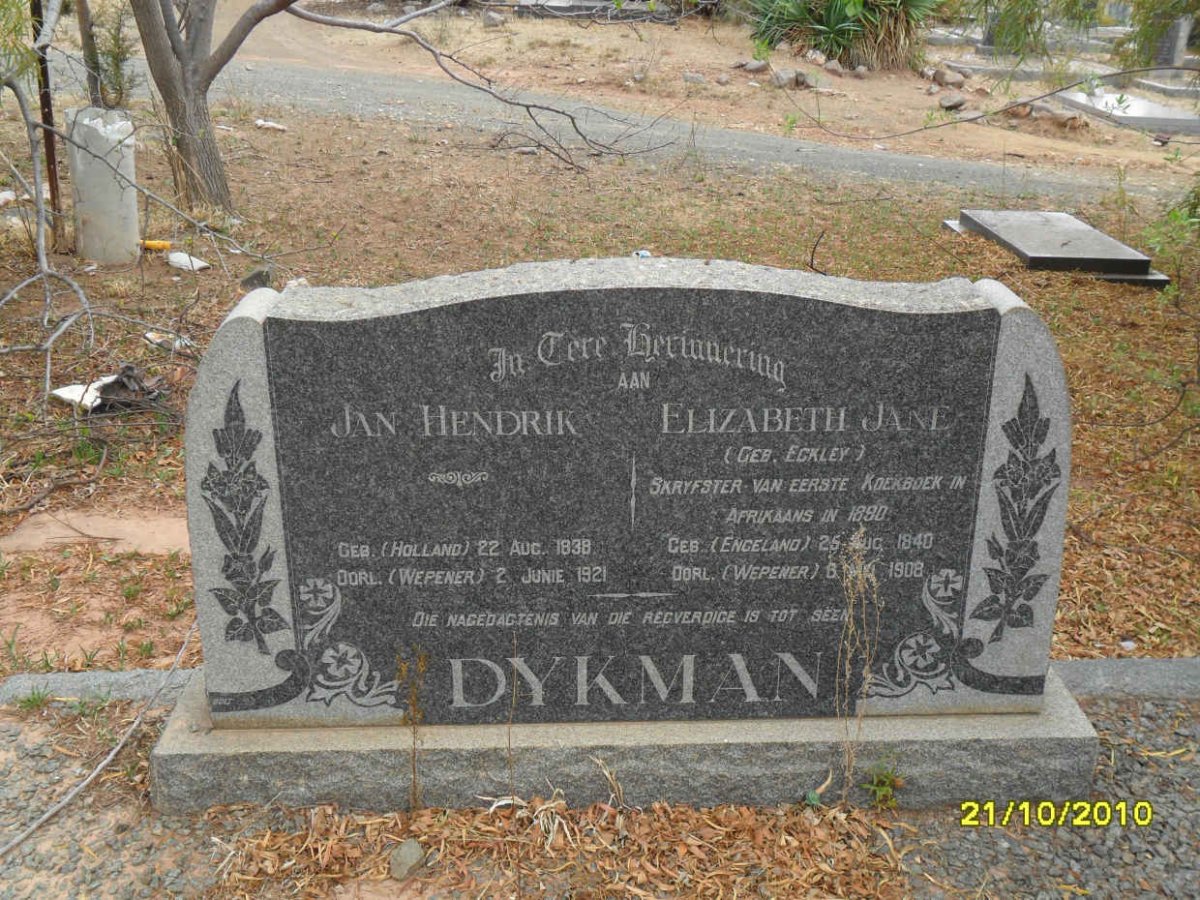 DYKMAN Jan Hendrik 1838-1921 & Elizabeth Jane ECKLEY 1840-1908