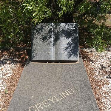 GREYLING Barend C. 1904-1982 &amp; Alida B.H. 1908-1980