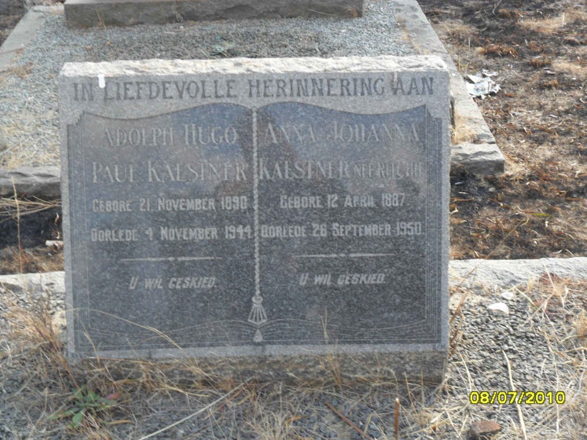 KAESTNER Adolph Hugo Paul 1890-1944 & Anna Johanna RITCHIE 1887-1950