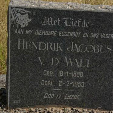 WALT Hendrik Jacobus, v.d. 1888-1953
