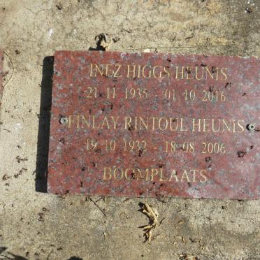 HEUNIS Finlay Rintoul 1932-2006 &amp; Inez Higgs 1935-2016