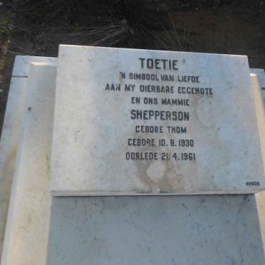 SHEPPERSON Toetie nee THOM 1930-1961