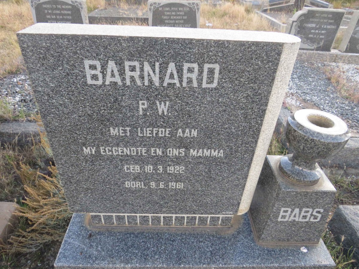 BARNARD J.A.J. 1921-1985