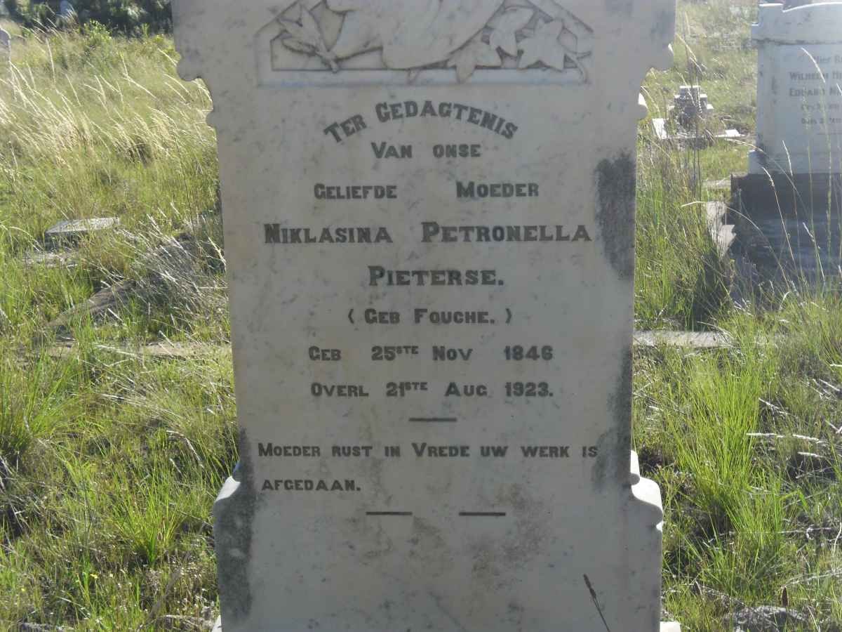 PIETERSE Niklasina Petronella nee FOUCHE 1846-1923
