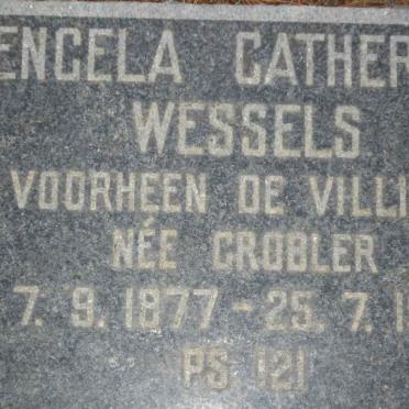 WESSELS Engela Catherine previously DE VILLIERS nee GROBLER 1877-1970