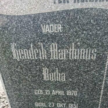 BOTHA Hendrik Marthinus 1870-1951 &amp; Maria Cecilia HORN 1882-1951