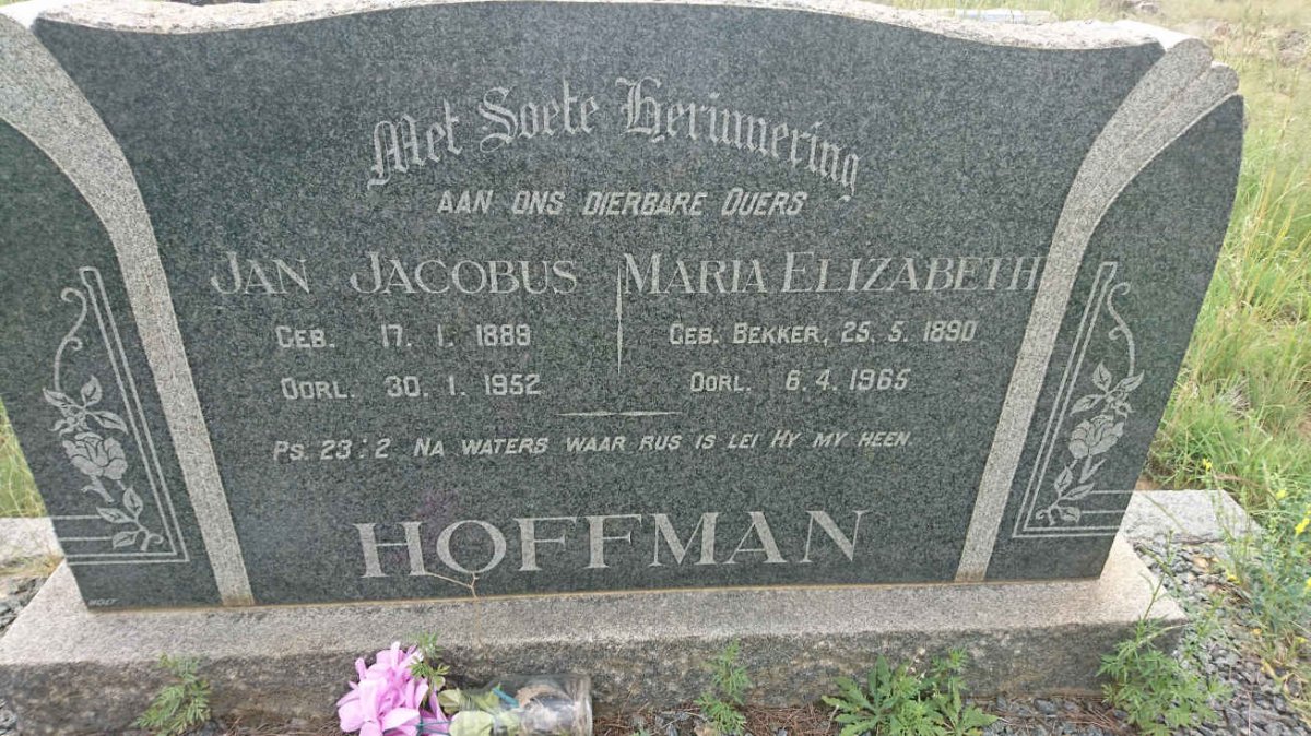 HOFFMAN Jan Jacobus 1889-1952 & Maria Elizabeth BEKKER 1890-1965