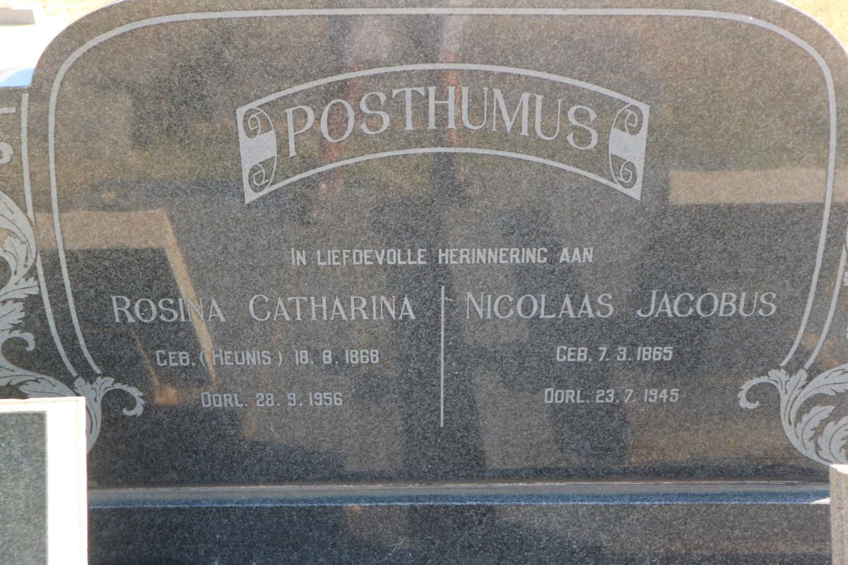 POSTHUMUS Nicolaas Jacobus 1865-1945 & Rosina Catharina HEUNIS 1868-1956