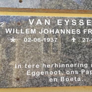 EYSSEN Willem Johannes Frederik, van 1937-2009