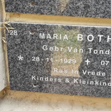 BOTHA Maria nee VAN TONDER 1929-2011