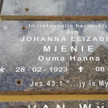 MIENIE Johanna Elizabeth 1923-2008