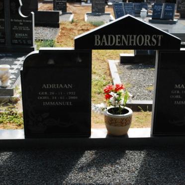 BADENHORST Adriaan 1932-2008 &amp; Marlene 1938-