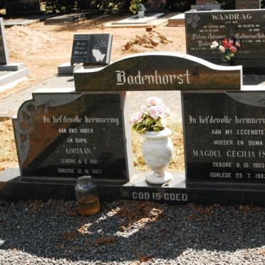 BADENHORST Adriaan 1901-1987 &amp; Magdel Cecilia STEYN 1903-1983