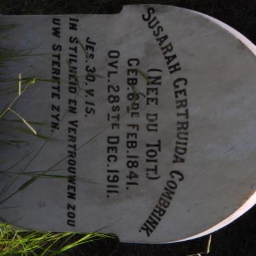 COMBRINK Susarah Gertruida nee DU TOIT 1841-1911