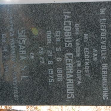 ELS Jacobus Gerhardus 1906-1975 &amp; Susara S.L VAN JAARSVELDT nee HAVENGA 1907-1989