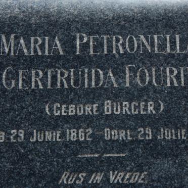 FOURIE Maria Petronella Gertruida nee BURGER 1862-1931
