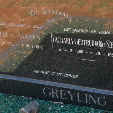 GREYLING Petrus Jansen 1902-1972 &amp; Zacharia Gertruida STEWART 1909-1997