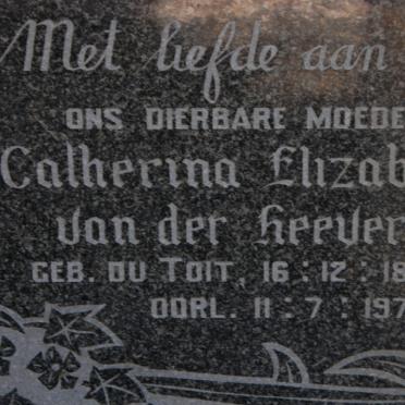 HEEVER Catherina Elizabeth, van der nee DU TOIT 1895-1970