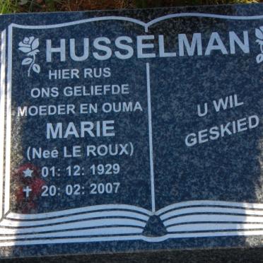 HUSSELMAN Marie nee LE ROUX 1929-2007