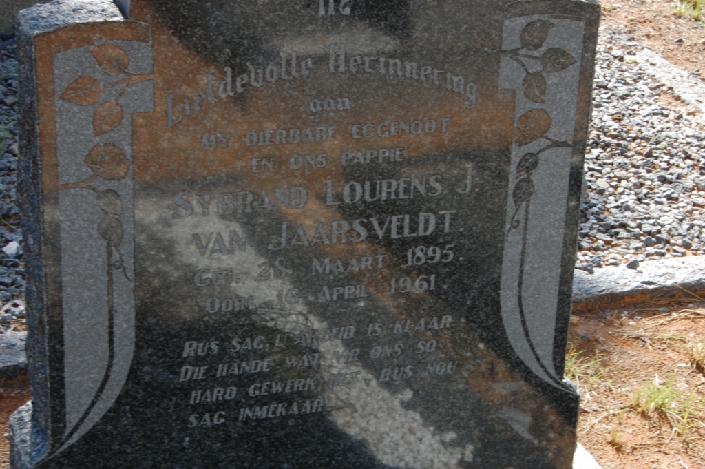 JAARSVELDT Sybrand Lourens J., van 1895-1961