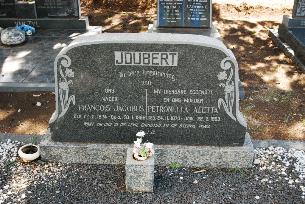 JOUBERT Francois Jacobus 1874-1965 & Petronella Aletta 1879-1963