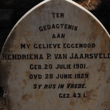 JAARSVELDT Hendriena P., van 1901-1929