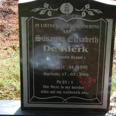 KLERK Susanna Elizabeth, de 1958-2004