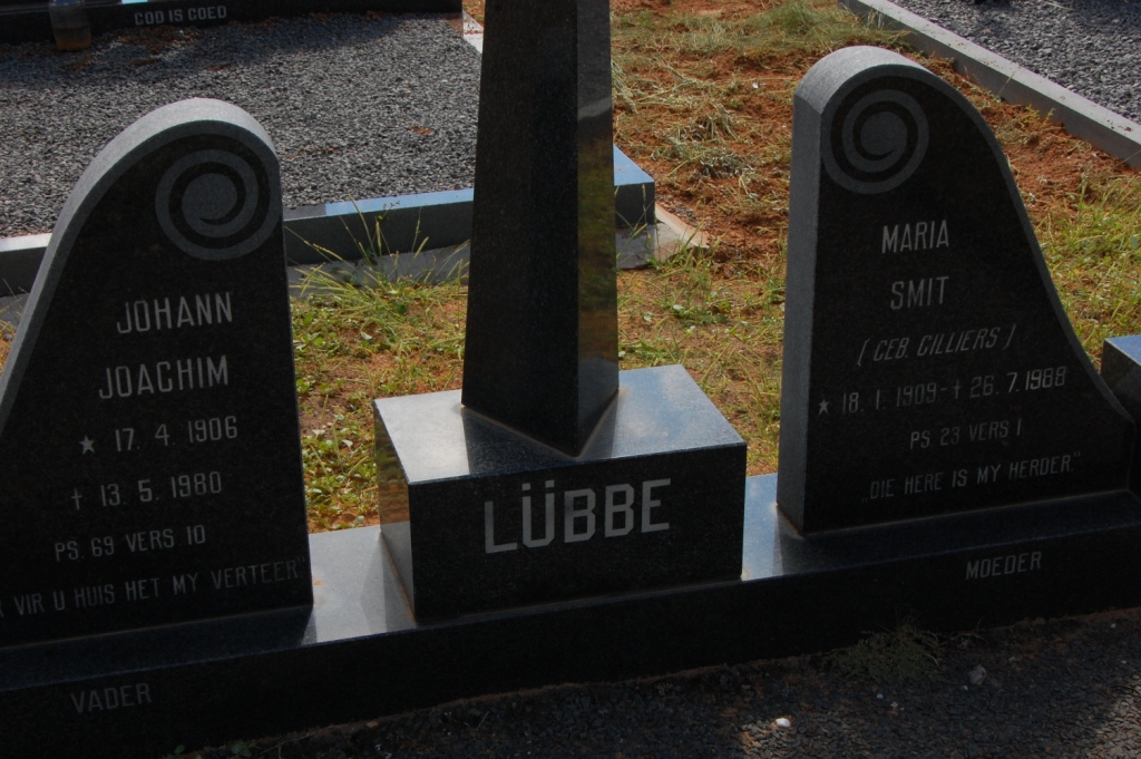 LUBBE Johann Joachim 1906-1980 & Maria Smit CILLIERS 1909-1988