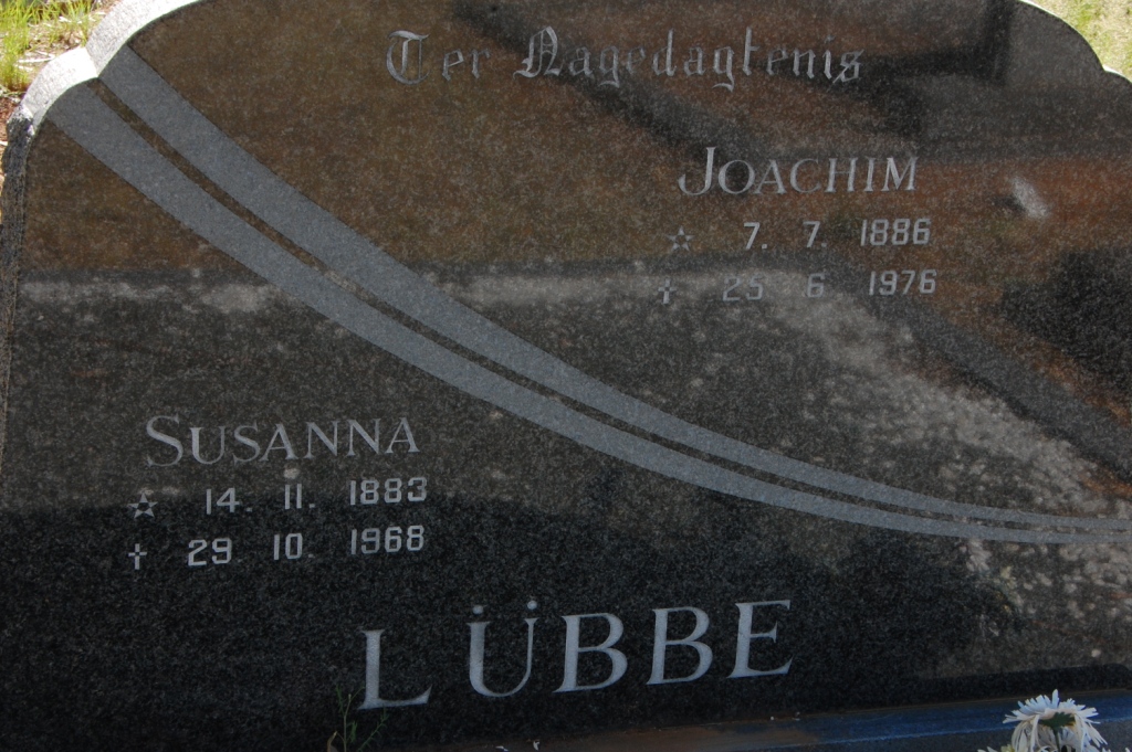 LUBBE Joachim 1886-1976 & Susanna 1883-1968