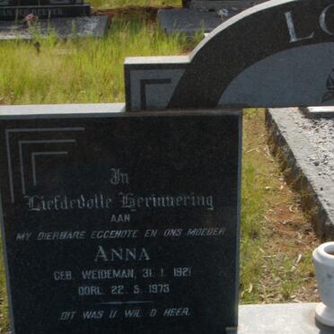 LOUW Anna nee WEIDEMAN 1921-1973