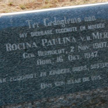 MERWE Rocina Paulina, v.d nee HERHOLDT 1907-1947