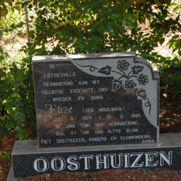 OOSTHUIZEN Elize nee MOOLMAN 1924-1995