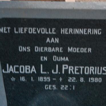 PRETORIUS Jacoba L.J. 1895-1980